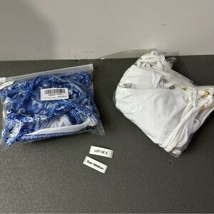 Blue and White Bikini Set - Size Medium